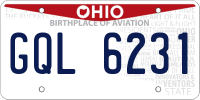 OH license plate GQL6231
