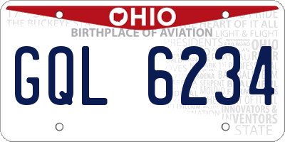 OH license plate GQL6234