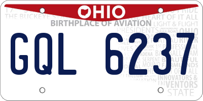 OH license plate GQL6237