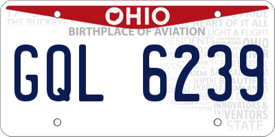 OH license plate GQL6239