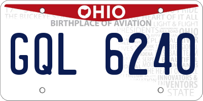 OH license plate GQL6240