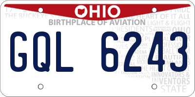 OH license plate GQL6243