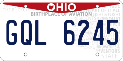 OH license plate GQL6245