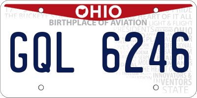 OH license plate GQL6246