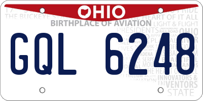 OH license plate GQL6248