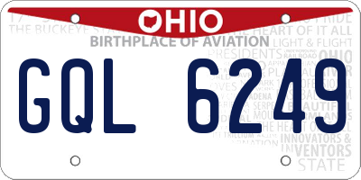 OH license plate GQL6249