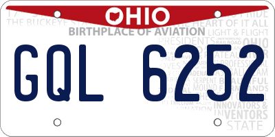 OH license plate GQL6252