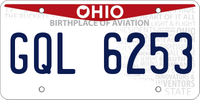 OH license plate GQL6253