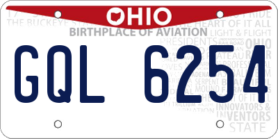OH license plate GQL6254