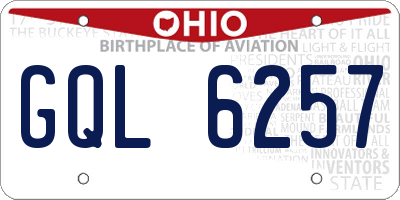 OH license plate GQL6257