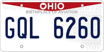 OH license plate GQL6260