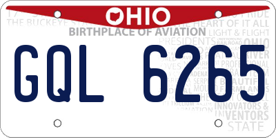 OH license plate GQL6265