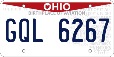 OH license plate GQL6267