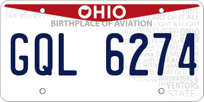 OH license plate GQL6274