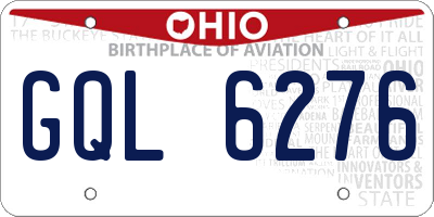 OH license plate GQL6276