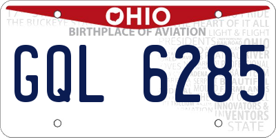 OH license plate GQL6285