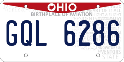OH license plate GQL6286