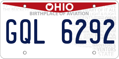 OH license plate GQL6292
