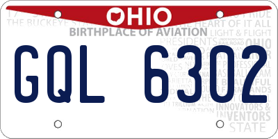 OH license plate GQL6302