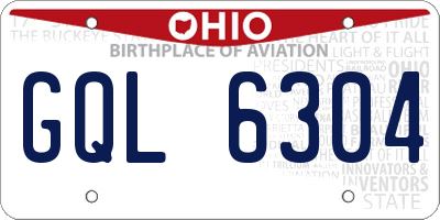 OH license plate GQL6304