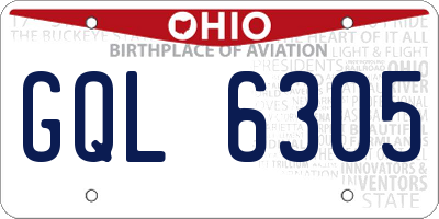 OH license plate GQL6305