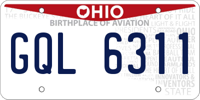 OH license plate GQL6311