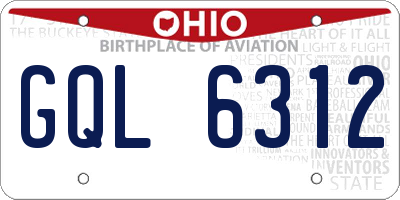 OH license plate GQL6312