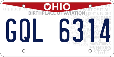 OH license plate GQL6314