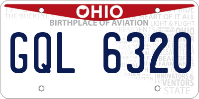 OH license plate GQL6320