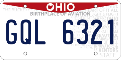 OH license plate GQL6321