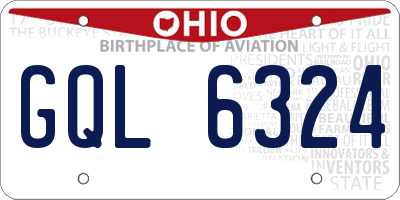 OH license plate GQL6324