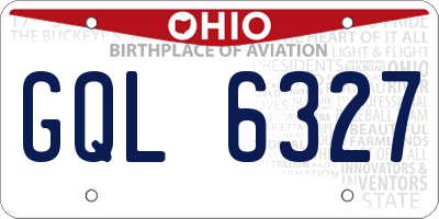 OH license plate GQL6327