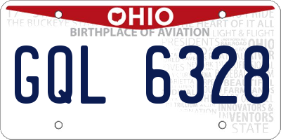 OH license plate GQL6328