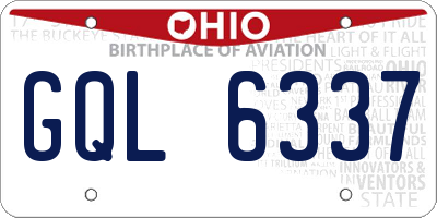OH license plate GQL6337
