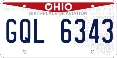 OH license plate GQL6343