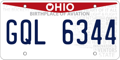 OH license plate GQL6344