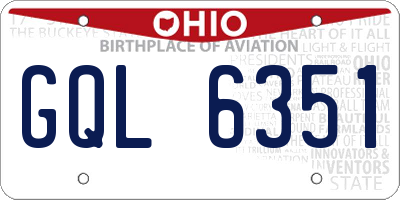OH license plate GQL6351