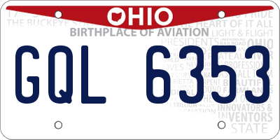 OH license plate GQL6353