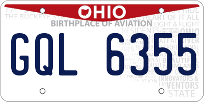 OH license plate GQL6355