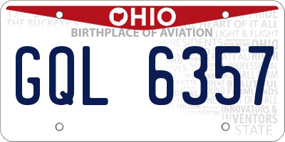 OH license plate GQL6357