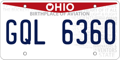 OH license plate GQL6360