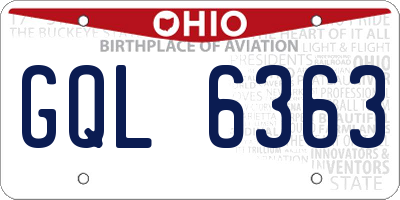 OH license plate GQL6363