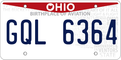 OH license plate GQL6364