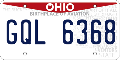 OH license plate GQL6368