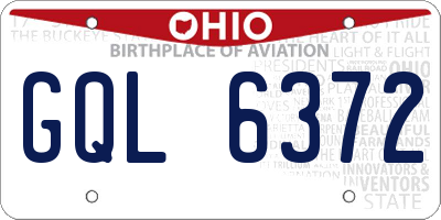 OH license plate GQL6372