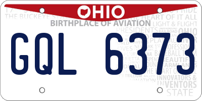 OH license plate GQL6373