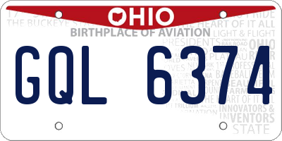 OH license plate GQL6374