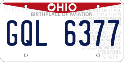 OH license plate GQL6377