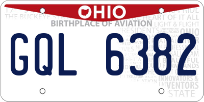 OH license plate GQL6382