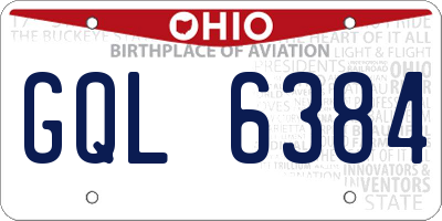 OH license plate GQL6384